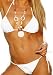 Tie Side Brazilian Back & Triangle String Top Bikini, White