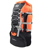 Kemyer 5500-Cubic-Inch Hiking Backpack with Hydration Pocket & Compass - Orange