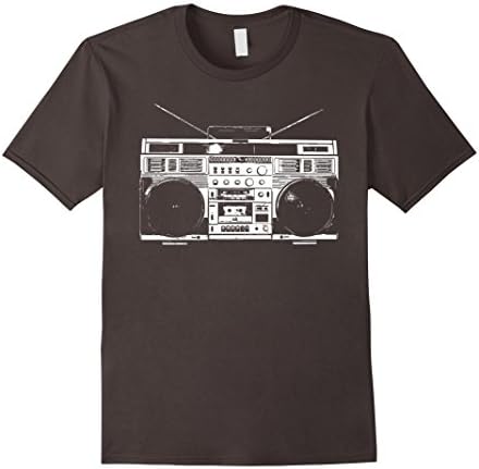 Men's Beatbox Boombox Stereo Ghetto Blaster Retro DJ T-Shirt XL Asphalt