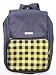 Cute Laptop Backpack Big Jeans Look Yellow Squares by AG