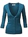 RubyK Womens Lightweight 3/4 Sleeve Deep V Neck Cardigan