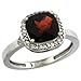 10k White Gold ( 8 mm ) Engagement Garnet Ring w/
