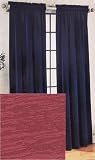BLACKOUT Textured Thermal Insulated Rod Pocket Curtain PAIR 84'' x 63'' long - Wine