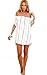 New Sexy Women Off Shoulder Striped Mini Dress Evening Party Beach Dresses