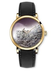 SPRAWL Aanalog Fashion Series Gold Ladies Watches of Genuine Black Leather Strap,Unique Wrist Watch for Women Girls Designed with Deer on the rocks