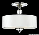 Quoizel DW1717C Downtown 3 Light 17-InchSemi Flush Mount, Polished Chrome