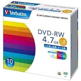 三菱化学メディア DVD-RW 4.7GB PCデータ用 2倍速対応 10枚スリムケース入り ワイド印刷可能 DHW47NP10V1の画像