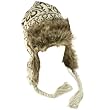 Winter Faux Fur Knit Reindeer Snowflake Trooper Trapper Ski Aviator Hat Gray