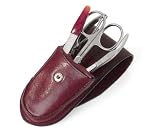 4 Piece Men's Set in Brown Leather Case by Dovo, Solingen (Germany)