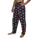Mens MLB Boston Red Sox Cotton Thermal Sleepwear / Pajama Pants - Dark Blue & Red (Size: S)