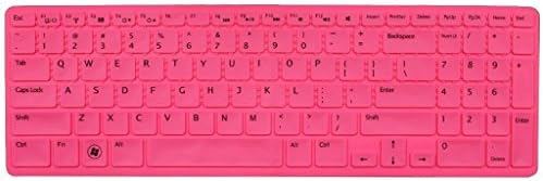 Coverome silicone Laptop Keyboard Cover Skin Protector for Dell Inspiron New 15R N5110 M5110 M511R Us Layout - Hot Pink