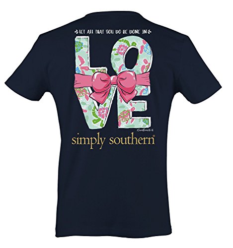 Simply Southern Let All You Do Be Done in Love Short Sleeve T-shirt-navy-large