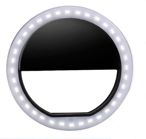 Cuty Selfie Light Universal Portable Highlight LED Flash Light for iPhone 6 6S Plus 5S 5 Samsung Galaxy S6 Edge S5 Note 5 Blackberry Motorola Huawei Mate iPad Air Pro Mini Etc (Angel-Black)