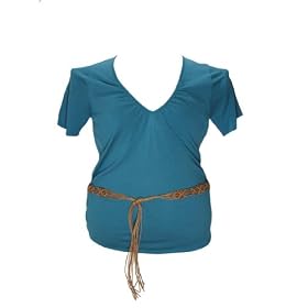 Buy NEW August Silk Teal Stretch Top W weaved Belt 1X by August Silk