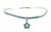 Anklet - A21 - Swarovski (tm) Crystal Stretch ~ Aqua w/ Aqua Flower