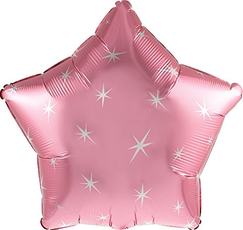 Creative Converting CTI Mylar Balloons, Sparkle Star, 17", Pink pack of 5