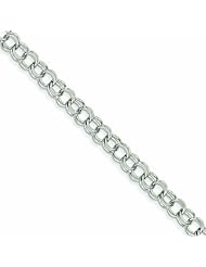 Genuine 14K White Gold Double Link Charm Bracelet 8 Inches 9 Grams Of Gold 100% Satisfaction Guaranteed.