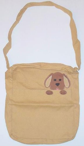 Two's Company Cupcakes & Cartwheels - Hide and Seek Canvas Animal Messenger Bag, Retriever Puppy