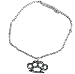 Rhinestone Studded BRASS KNUCKLES Silver Necklace