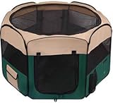 45" Octagon Pet Playpen Dog Exercise Pen Green