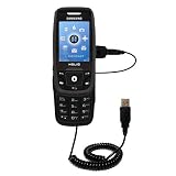 Coiled Power Hot Sync and Charge USB Data Cable w/ Tip Exchange for the Samsung Helio Drift SPH-503 - Gomadic Brand