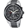 Seiko Men's 2 Tone Black IP Chronograph Alarm Silver Dial Watch #SNAB19