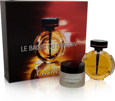 Le Baiser Du Dragon by Cartier for Women 2 Piece Set Includes: 3.3 oz Eau de Parfum Spray + 1.6 oz Satin Body Cream