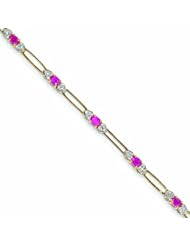 Genuine 14K Yellow Gold Diamond And African Ruby Bracelet 3 Grams Of Gold 100% Satisfaction Guaranteed.