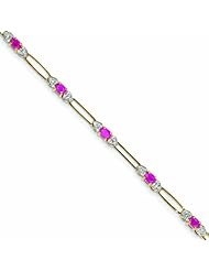 1.4 Carat 14K Gold Diamond and African Ruby Bracelet