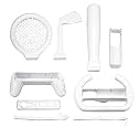 Puregadgets Exclusive Nintendo Wii 8-in-1 Sports Kit Includes - tennis racket / golf club / baseball bat / steering wheel / controller grip / 2 wrist straps to secure the Wii-Mote / Wii-Mote protection against scratches and dust
