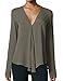DEARCASE Women's Shirts Fashion V-Neck Long Sleeve Loose Comfort Chiffon Blouse
