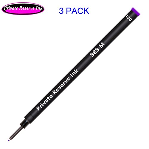 Private Reserve3 Pack Ink Schmidt 888 Rollerball Refill Purple Medium Tip