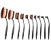 Misaky High Quality 10pcs Soft Oval Foundation Makeup Brush Sets Powder Blusher Toothbrush Curve Cosmetic Makeup Brushes Tool