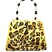 LEOPARD WOODEN CIGAR BOX HANDBAG W/JEWELED HANDLE
