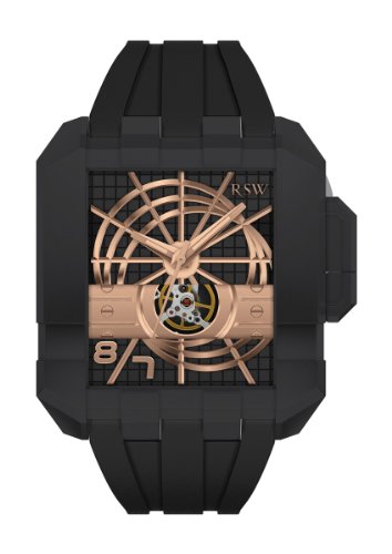 RSW Men's 7110.MS1.R1.10.00 Crossroads Square Automatic Black Rubber Watch