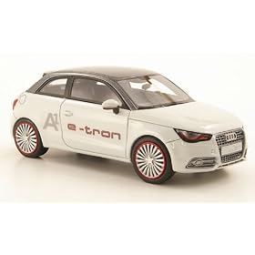 Audi A1 e-tron, white/met.-grey, 2011, Model Car, Ready-made, Look Smart 1:43