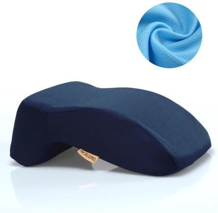 Slow Rebound Memory Foam Face down sleeping pillow for Nap (Bird Eye Cloth , Navy Blue Color )