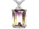 24.40 cts 925 14k Gold Plated Silver Genuine Ametrine Pendant LIFETIME WARRANTEE