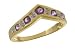 9ct Yellow Gold Ladies Diamond and Amethyst Ring
