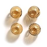 Hand Blown Lampwork Glass Round Beads 20mm Caramel Swirl (4)