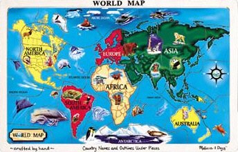 WORLD MAP JUMBO-SIZED WOOD PUZZLE