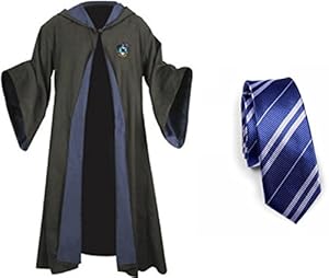 Harry Potter Youth Adult Robe Cloak Tie Ravenclaw School M with Free Letter