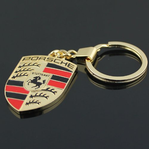 Beon Porsche Gold Logo Key Chain