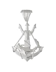 Clevereves 14K White Gold Pendant Anchor with Shark 10.9 - Gram(s)