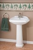 Cheviot 912W22-4 White Sheffield 22 Pedestal Lavatory with 4 Faucet Centers from the Sheffield Col