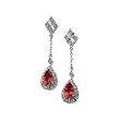 14K White Gold Ruby and Diamond Earrings