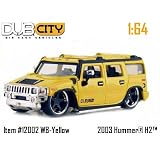 Jada Dub City Yellow 2003 Hummer H2 1:64 Scale Die Cast Truck