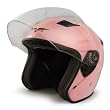 VCAN V526 Metro Pink Large Open Face Helmet with Full Face Shield