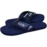 For Bare Feet Seattle Seahawks Women's Sequin Flip Flops Extra Small