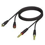Produkt-Bild: ah Cables ProCab Serie REF631 Twin Instrumentenkabel 2 x 6,5 mm Klinke mono auf 2 x Cinch male 1,5 m